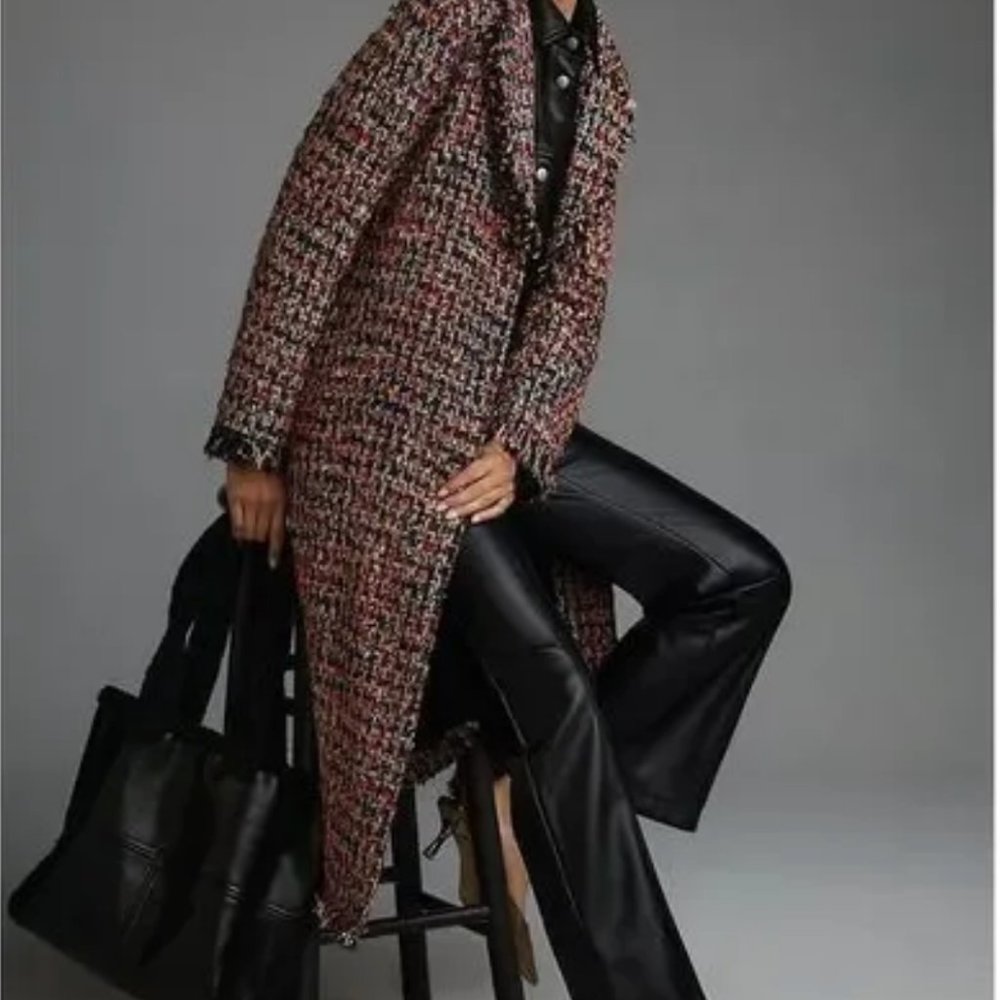 Anthropologie If By Sea Confetti Tweed Coat NWT